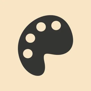 Flat with shadow icon and mobile application palette Stock Illustration