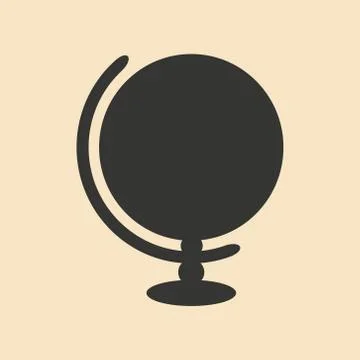 Flat with shadow icon and mobile application globe Stock Illustration