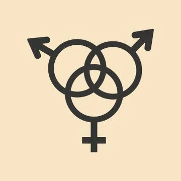 Flat with shadow icon and mobile application sexual signs Stock Illustration