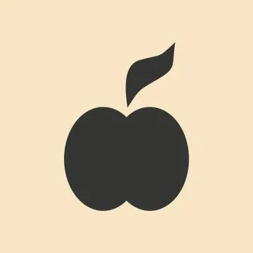 Flat with shadow icon and mobile application apple Stock Illustration