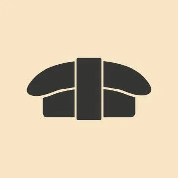 Flat with shadow icon and mobile application sushi Stock Illustration