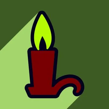Flat with shadow Icon  candlestick bright background Stock Illustration