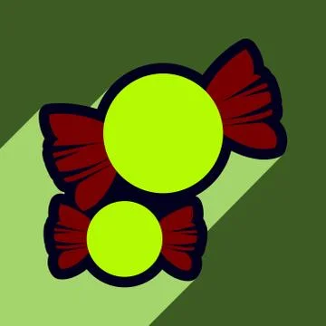 Flat with shadow Icon candy on colored background Stock Illustration