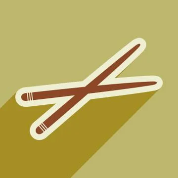 Flat with shadow icon chopsticks stylish background Stock Illustration