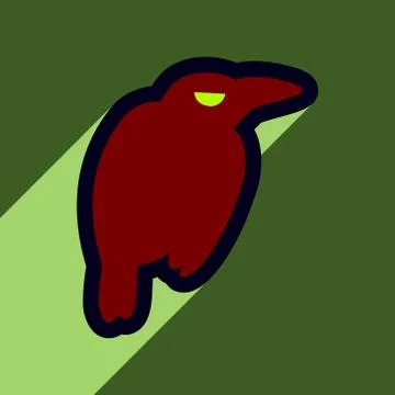 Flat with shadow Icon crow bright background Stock Illustration