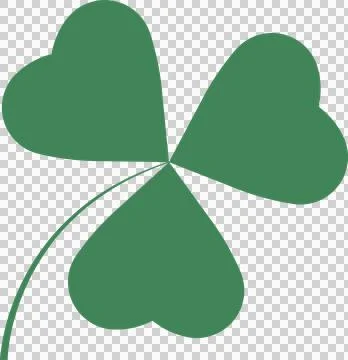 Flat shamrock vector design is showing green heart shaped leaves on transparent Illustrazione stock