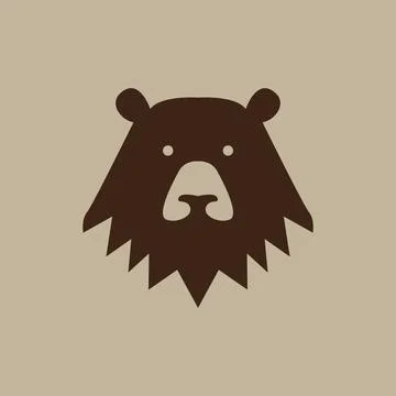 Flat shape face bear grizzly logo design vector graphic symbol icon illustr.. Illustrazione stock