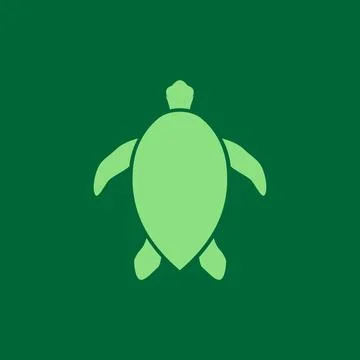 Flat shape green turtle logo design vector graphic symbol icon illustration.. Stock Illustration