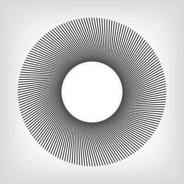 Flat Shaped Straight Lines, Cricle Line Abstract Stock Illustration