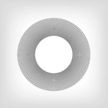 Flat Shaped Straight Lines, Cricle Line Abstract Stock Illustration