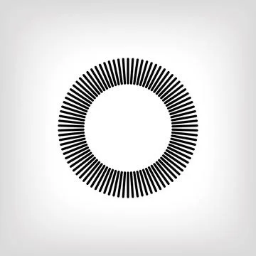 Flat Shaped Straight Lines, Cricle Line Abstract Stock Illustration