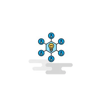 Flat Share idea  Icon. Vector Stock Illustration