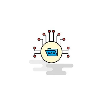 Flat Shared folder  Icon. Vector Stock Illustration