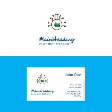 Flat Shared folder  Logo and Visiting Card Template. Busienss Concept Logo De Stock Illustration