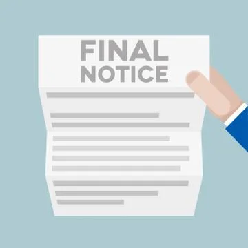 Flat sheet finalnotice 스톡 일러스트