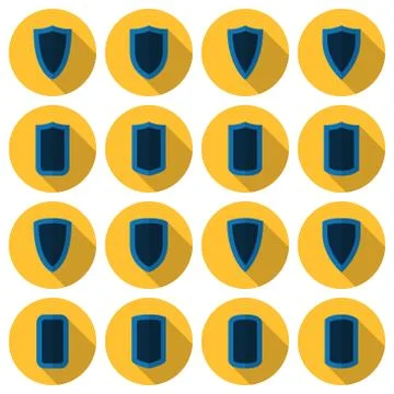 Flat shields vector set Stock Illustration
