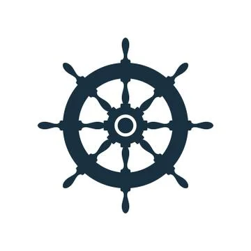 Flat ship wheel icon design Stock Illustration