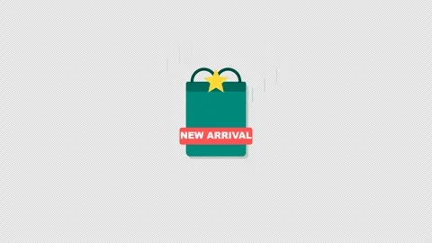 Flat Shopping Bag New Arrival Bouncing Badge Transparent Stock-Footage 347366558