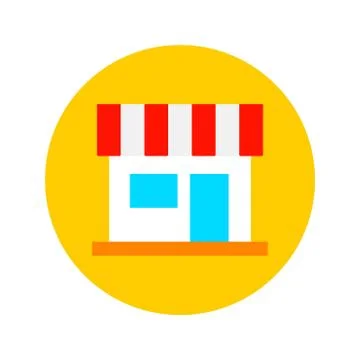 Flat Shopping Store Circle Icon Stock Illustration