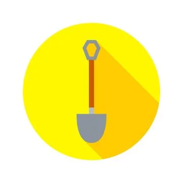 Flat Shovel Circle Icon Stock-Illustration