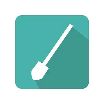 Flat shovel icon vector illustration with color background Stock Illustration
