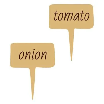 Flat Signpost with Lettering Name of Vegetable. Cartoon Vector Element, Garde Stock Illustration