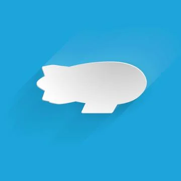 Flat silhouette icon for Zeppelin Stock Illustration