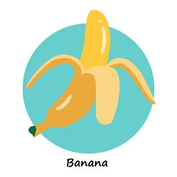 Flat simple banana illustration. Vector image. Stock Illustration