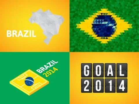 Flat simple Brazil map Stock Illustration