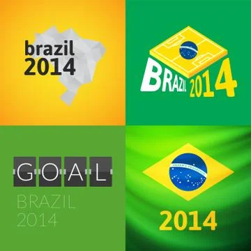 Flat simple Brazil map Stock Illustration