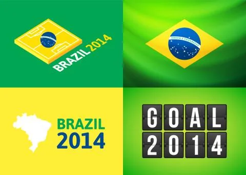 Flat simple Brazil map Illustrazione stock