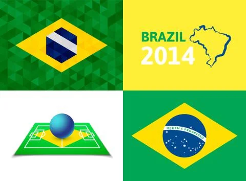 Flat simple Brazil map Stock Illustration
