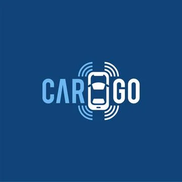 Flat Simple CAR GO TRANSPORTATION logo design Stock Illustration