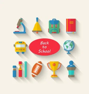 Flat Simple Icons of Elements and Objects Illustrazione stock