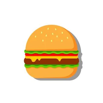 Flat simple image of a burger. Vector color illustration Stock-Illustration