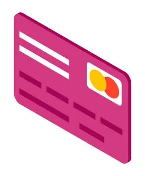 Flat simple image of credit card with master card icon. Bank electronic account Stock Illustration