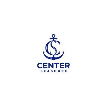 Flat simple initial CS Center Seashore logo design Stock Illustration