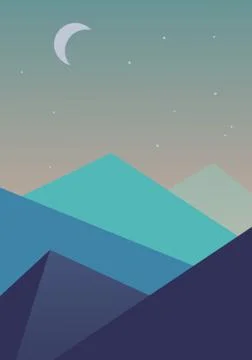 Flat simple landscape background. Stock Illustration