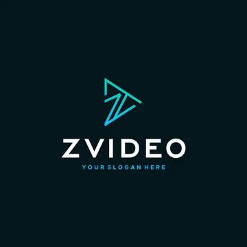 Flat Simple Letter Mark Initial ZVIDEO logo design Illustrazione stock