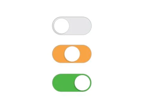 Flat simple On Off Toggle switch button vector. Stock Illustration
