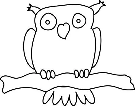 Flat simple vector illustration black isolated outline bird owl thrush woodpe Illustrazione stock