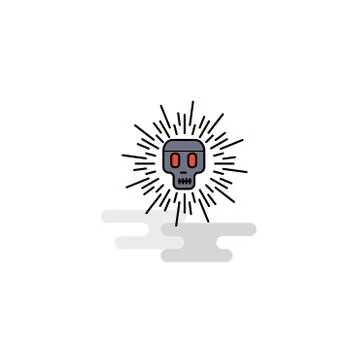 Flat Skull Icon. Vector イラスト素材