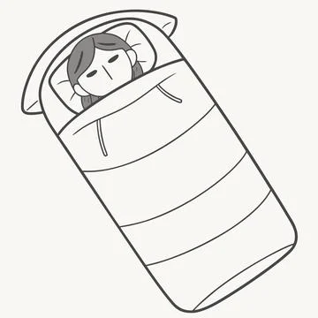 Flat Sleeping Bag Camping Icon Stock Illustration