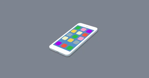 Flat smartphone with app icons set motion background Stock Footage 99984149