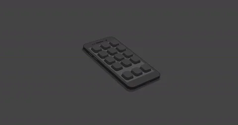 Flat smartphone with app icons set motion background Stock Footage 100199157