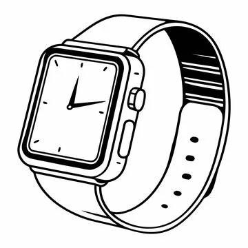 Flat Smartwatch Wearable Tech Icon Stock Illustration