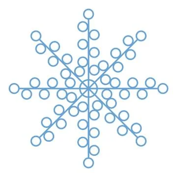 Flat snowflakes. Winter snowflake crystals, christmas snow shapes and frosted Stock Illustration
