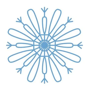 Flat snowflakes. Winter snowflake crystals, christmas snow shapes and frosted Stock Illustration