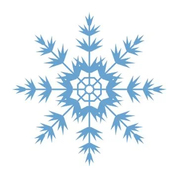 Flat snowflakes. Winter snowflake crystals, christmas snow shapes and frosted Stock Illustration