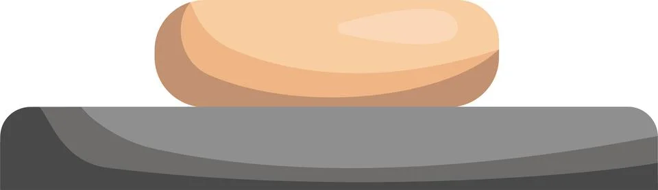 Flat soap icon in a soap dish. Stock Illustration